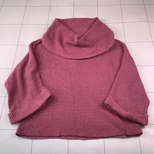 Sundance Sweater Womens Medium Pink Rose Silk Rolled Hem Cowl Turtleneck Boho